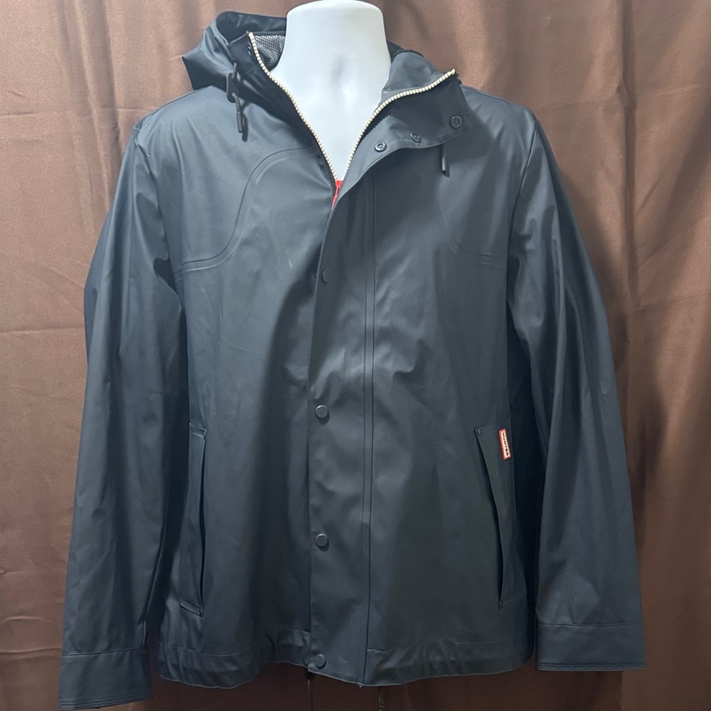 Hunter Men's Navy Raincoat with Hood